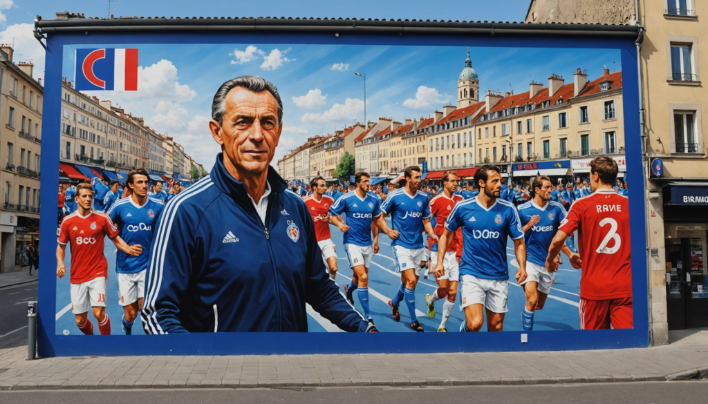 découvrez la fresque emblématique créée par le collectif artup à lyon, rendant hommage à pierre sage, l'ancien entraîneur légendaire de l'olympique lyonnais. un hommage artistique qui célèbre l'héritage et l'impact de sage sur le club et ses supporters.