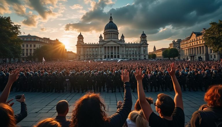 suivez en direct la mobilisation de 3 200 personnes à lyon suite à la mort de quentin deranque, avec des tensions marquées par des saluts nazis dénoncés par la préfecture.