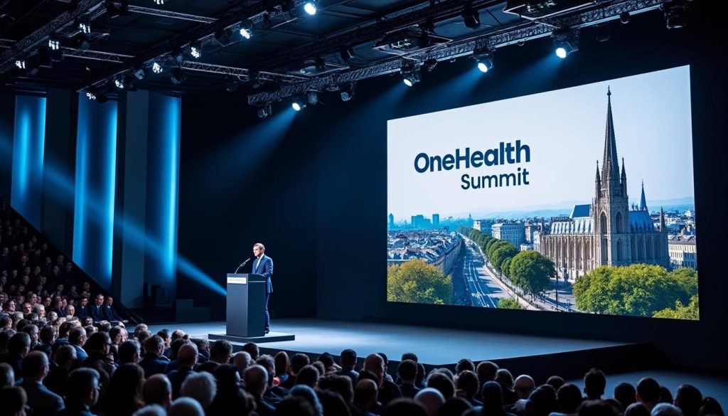 emmanuel macron inaugure à lyon le one health summit, un événement majeur dédié à la convergence entre la santé humaine, animale et environnementale dans le rhône.