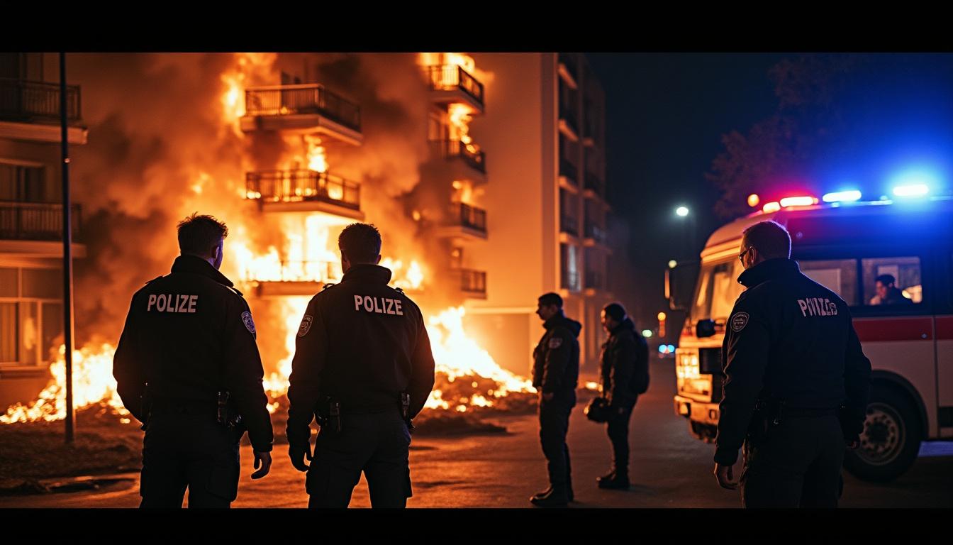 quatre adolescents âgés de 16 à 18 ans ont été interpellés près de lyon, soupçonnés d'être à l'origine d'un incendie criminel ayant touché un immeuble.